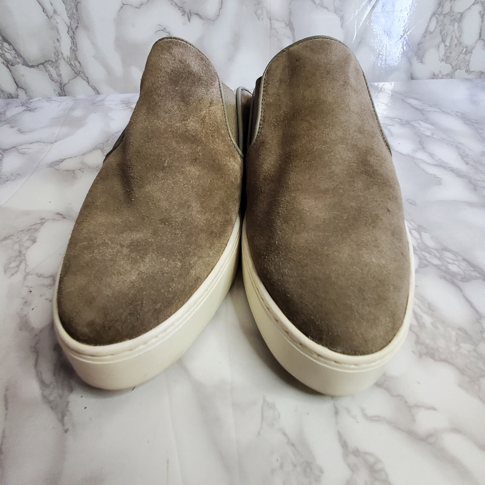 Vince. Garvey Suede Slip-on Mule Sneakers 7-8